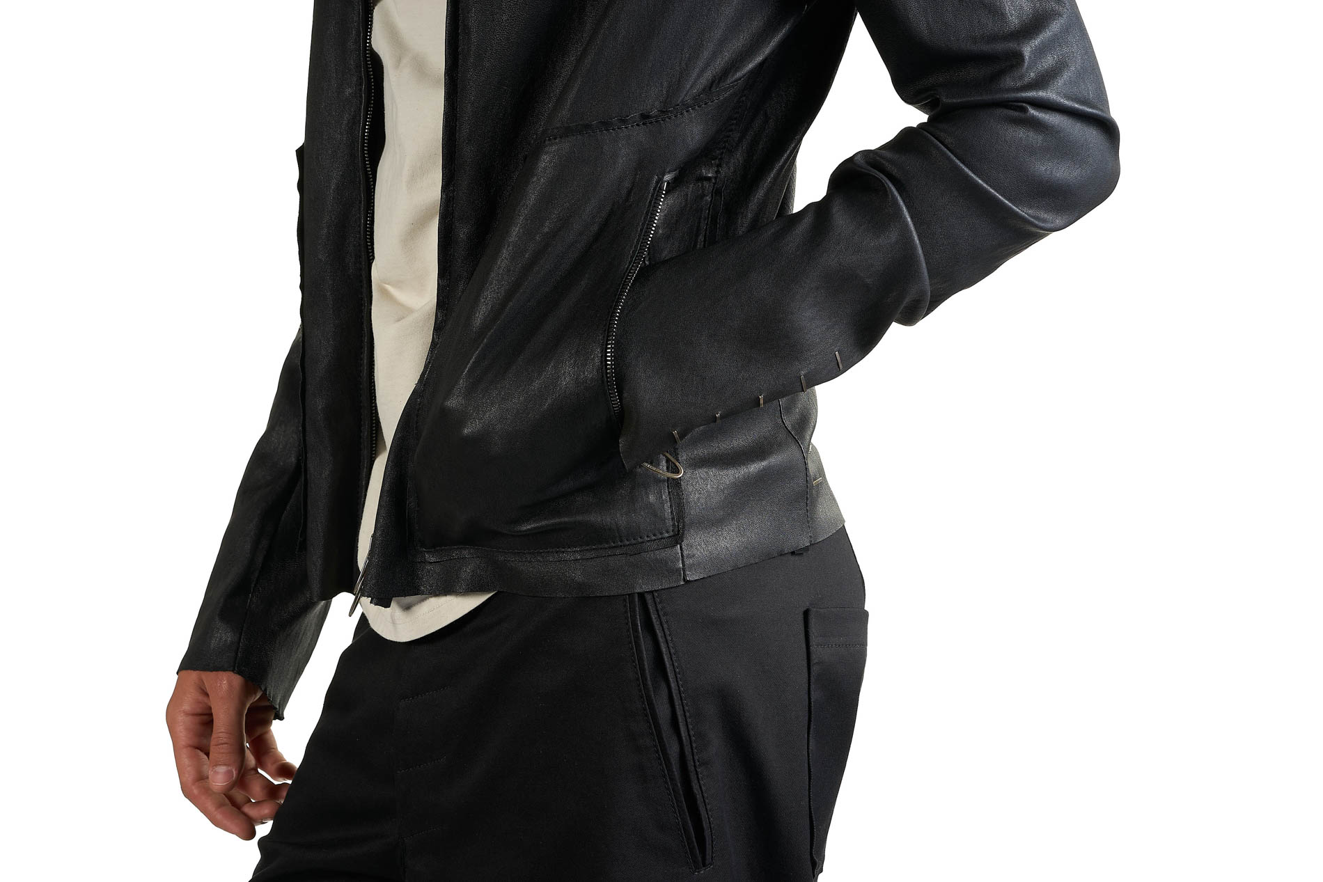DANIELE BASTA LEATHER AND SILVER JACKET
